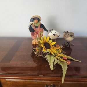 Cute lot 4 Rustic Bird & Flower Items Home Decor Farmhouse Cottagecore aesthetic